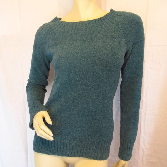 Vintage Y2K Wet Seal Teal Knit Sweater Top M Preppy Academia Retro Chic Corpcore - Picture 9 of 15